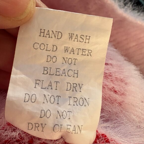 ANDTHEWHY Fuzzy Snowflake Red and White Ombre Thick Winter Sweater M/L - Picture 3 of 9